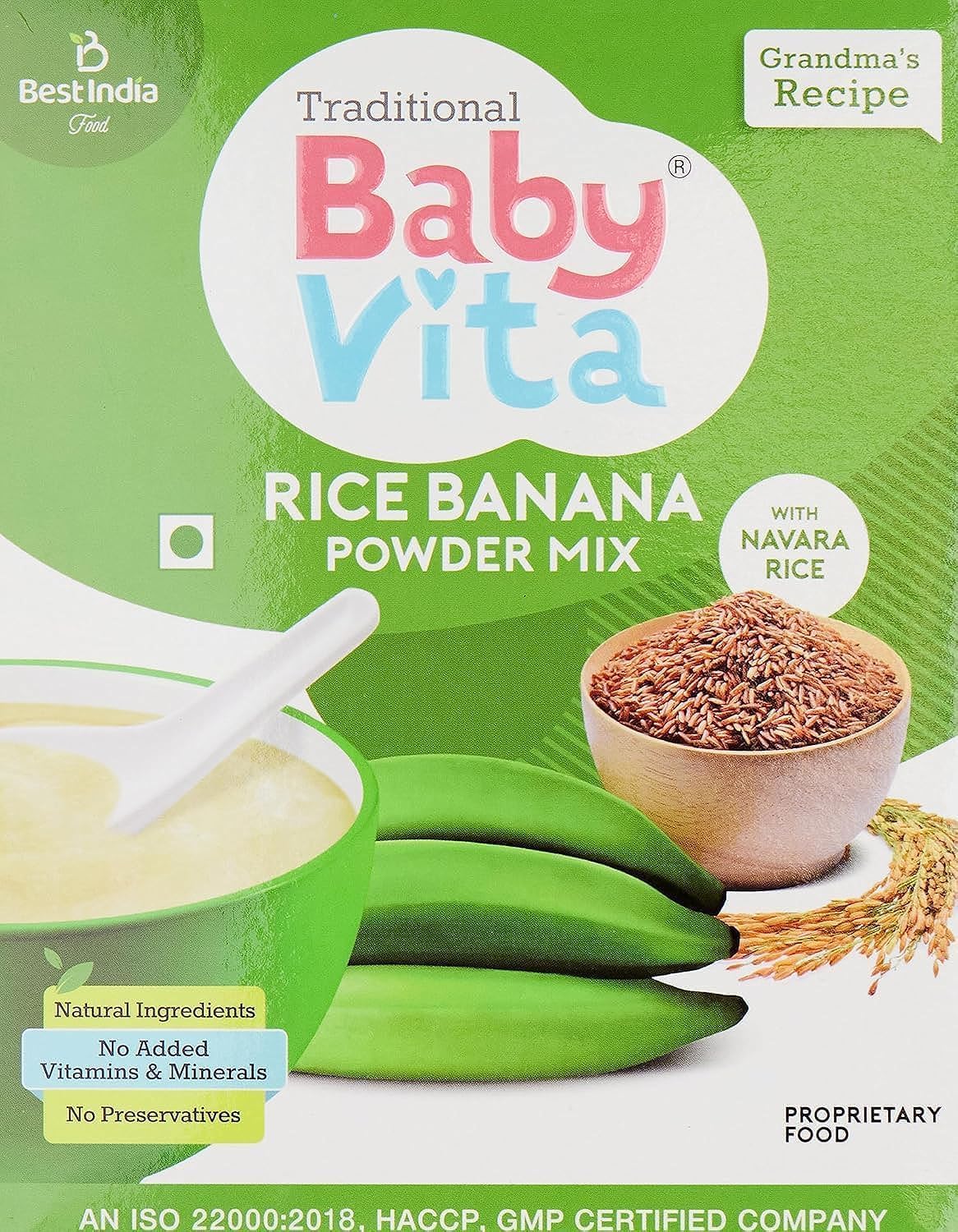 BabyVita Traditional Rice-Banana Powder Mix | No Preservatives | No Added Vitamins & Minerals (300 gm, Pack of 1), large