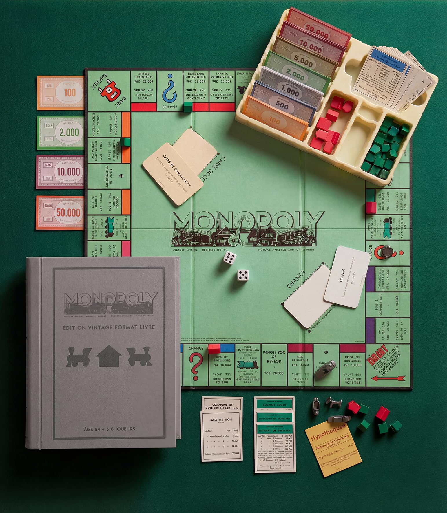 Megableu - Monopoly Édition Vintage Boite Format Livre - Jeu de Société Classique Version 1936 pour Famille & Enfants dès 8 Ans - Monopoly Collector Premium comme Un Livre - 2–6 Joueurs - en Français