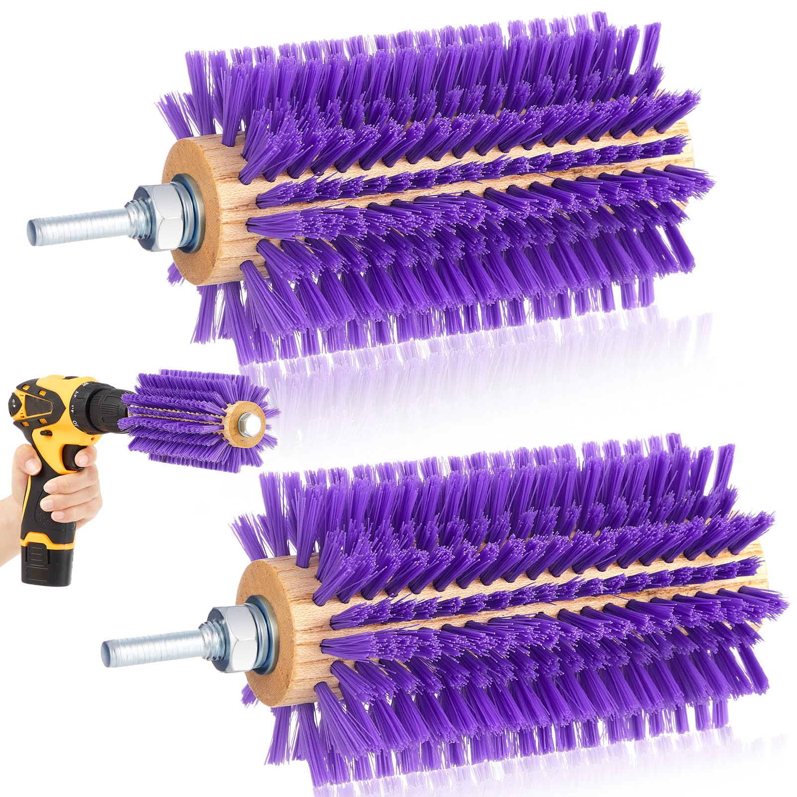 Willinglong Juego de 2 cepillos para rascar ganado y ganado, color morado, apto para vacas, caballos, ovejas y cerdos