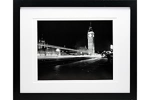 11x14 Black Gallery Picture Frame Matted for 8x10 Prints - Wide Frame