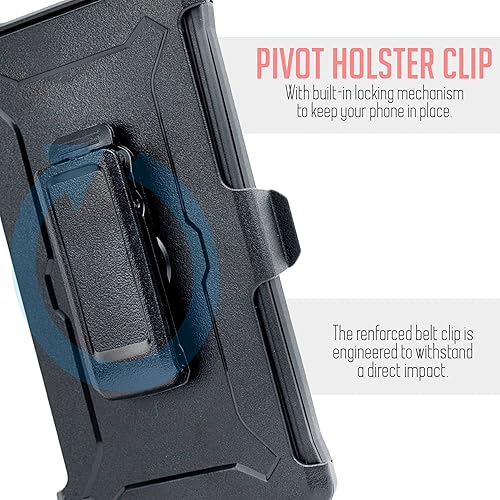 Miniatura 4 de Funda diseñada para Samsung Galaxy A02S, con soporte giratorio de vidrio templado para cinturón con soporte de soporte, funda protectora de cuerpo