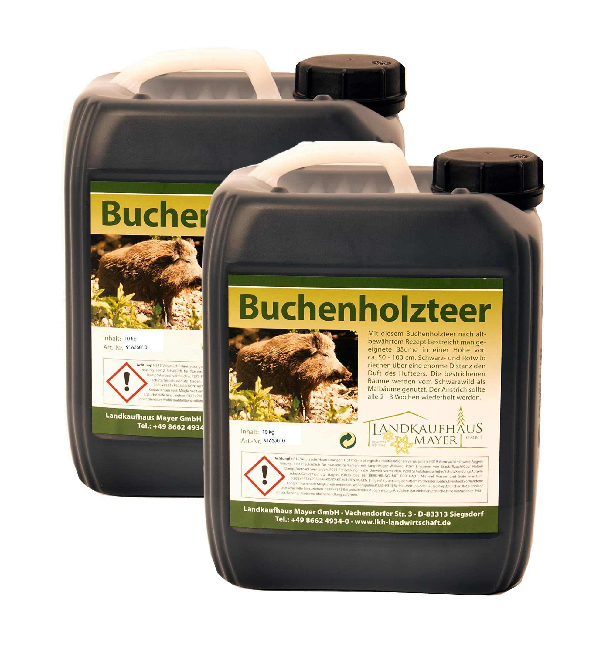 Buchenholzteer - Lockmittel, Lockstoff, Köder für Schwarzwild, Rotwild 10kg (2x5kg)