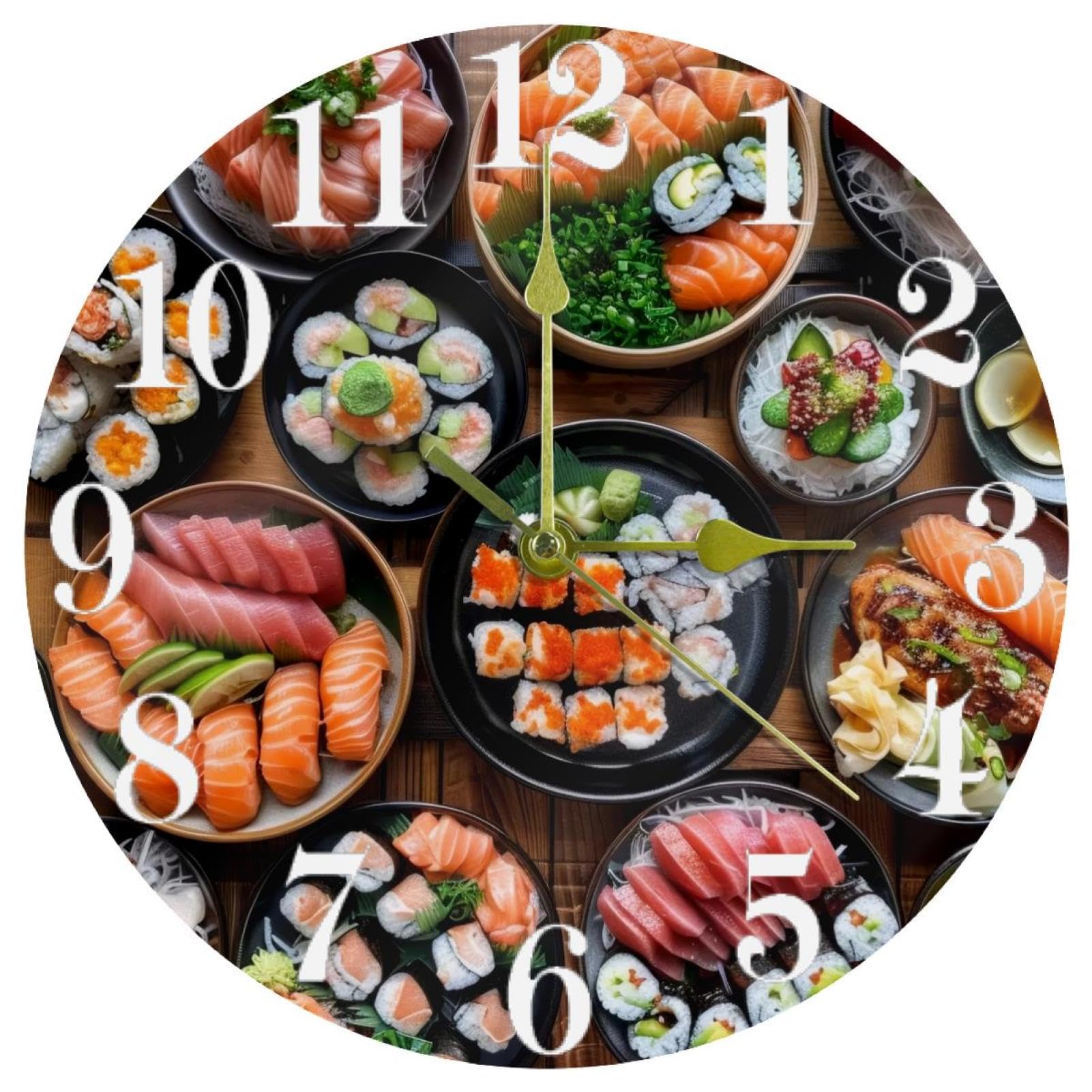 Horloge murale japonaise à pile ronde silencieuse pour la maison