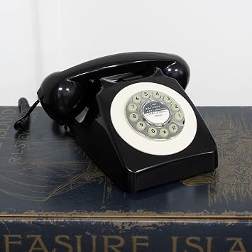 Benross 44520 Classic Retro Telephone/Vintage Style Corded Phone/Classic Ringer Sound/Push Button Dialling/Redial Function/Easy Setup/Black