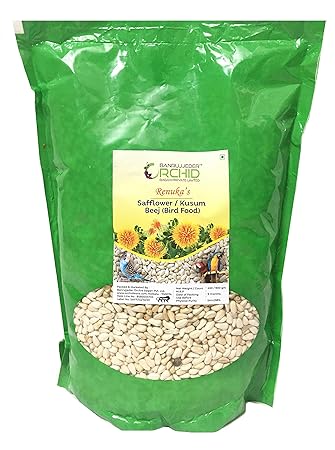 Kusum Seeds for Birds 2 KG - Safflower Seeds - Kusum Beej - Saffola Seeds - Kardi Seed Bird Food