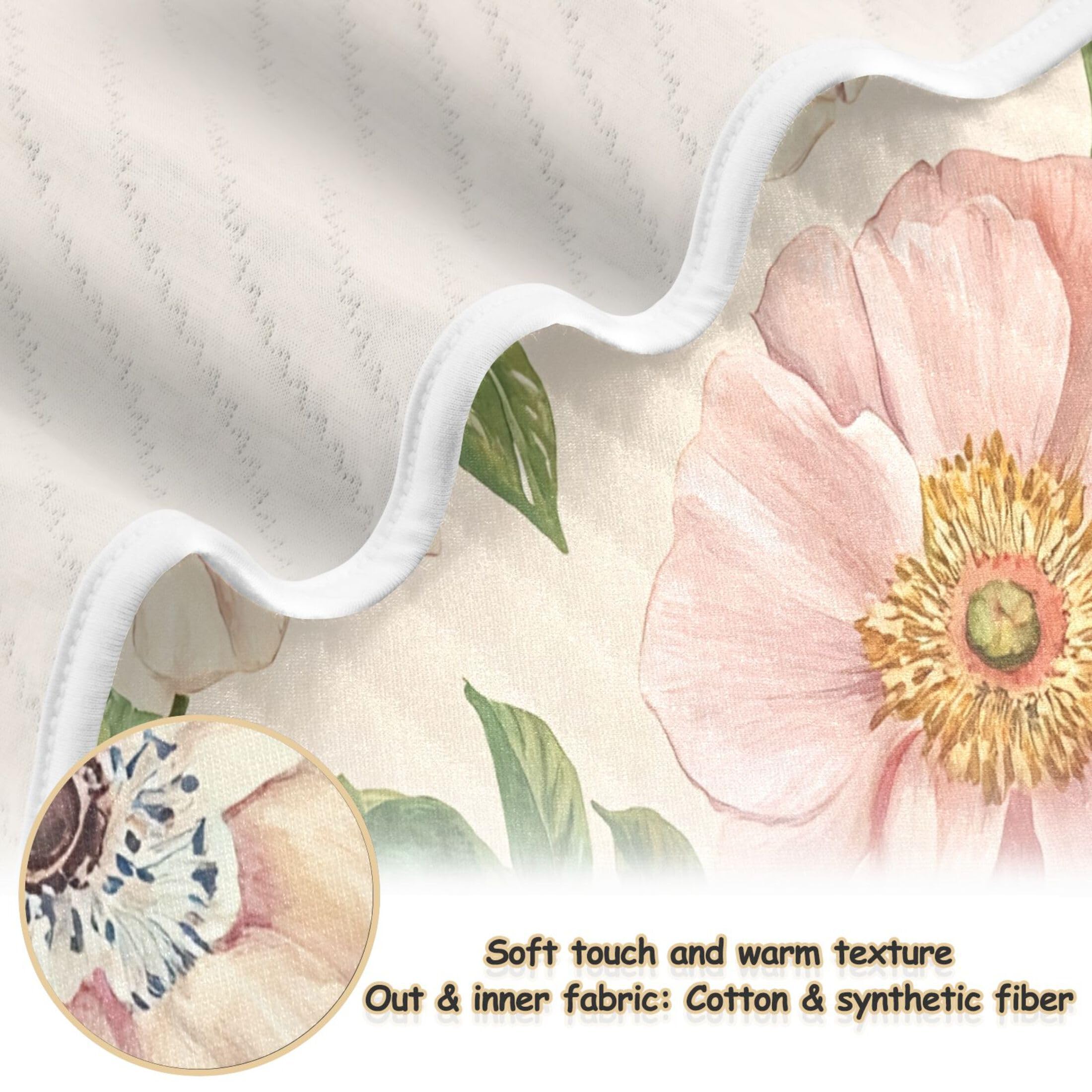 Burbuja Flowers Baby Blanket for Boys Girls, Nursery Soft Warm Swaddling Receiving Baby Blankets, 30x40 in Toddler Blanket