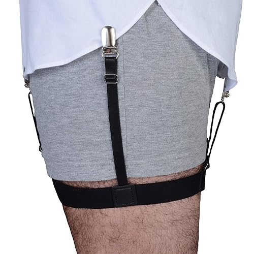 Comfy Deluxe - Ligas ajustables para camisas con cierre, clips antideslizantes (1 par) para hombres y mujeres La camisa elástica se mantiene con