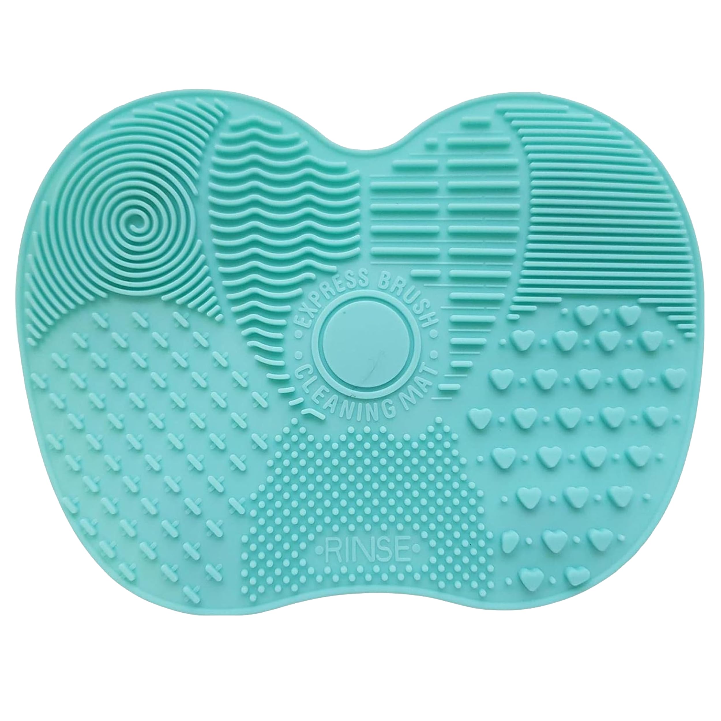 Turquoise Makeup Brush Cleaner Mat – Silicone Cleaning Pad with Suction Cups for Deep Brush Cleaning – Multi Texture Design for All Brushes – Portable, Durable & Easy to Use