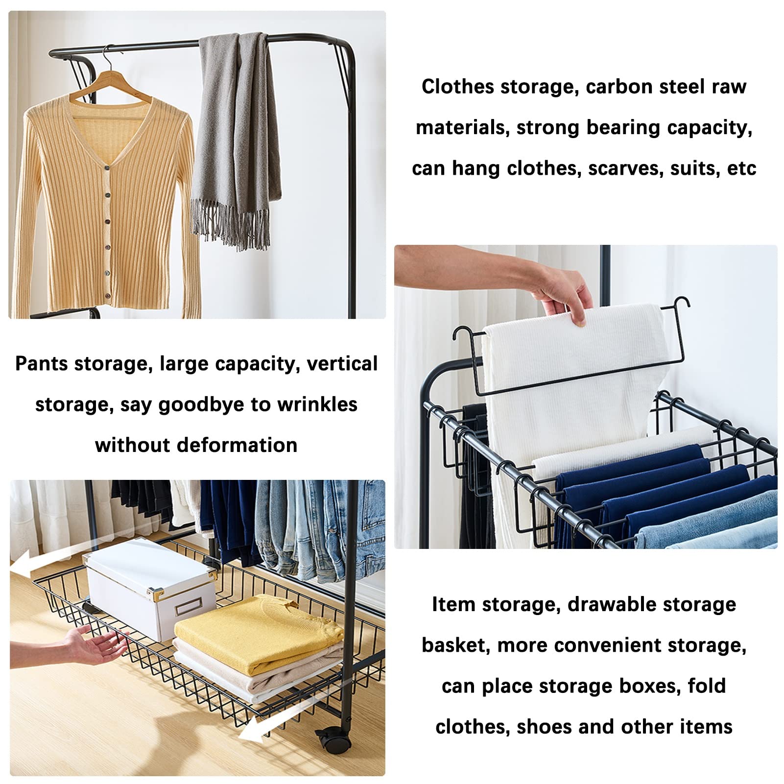 Perchero extraíble para Pantalones, Perchero Multifuncional para Pantalones, Percha Desmontable, Perchero con 20 Ganchos, Perchero portátil para Ropa, Vaqueros, Bufandas, Trajes y Zapatos, p