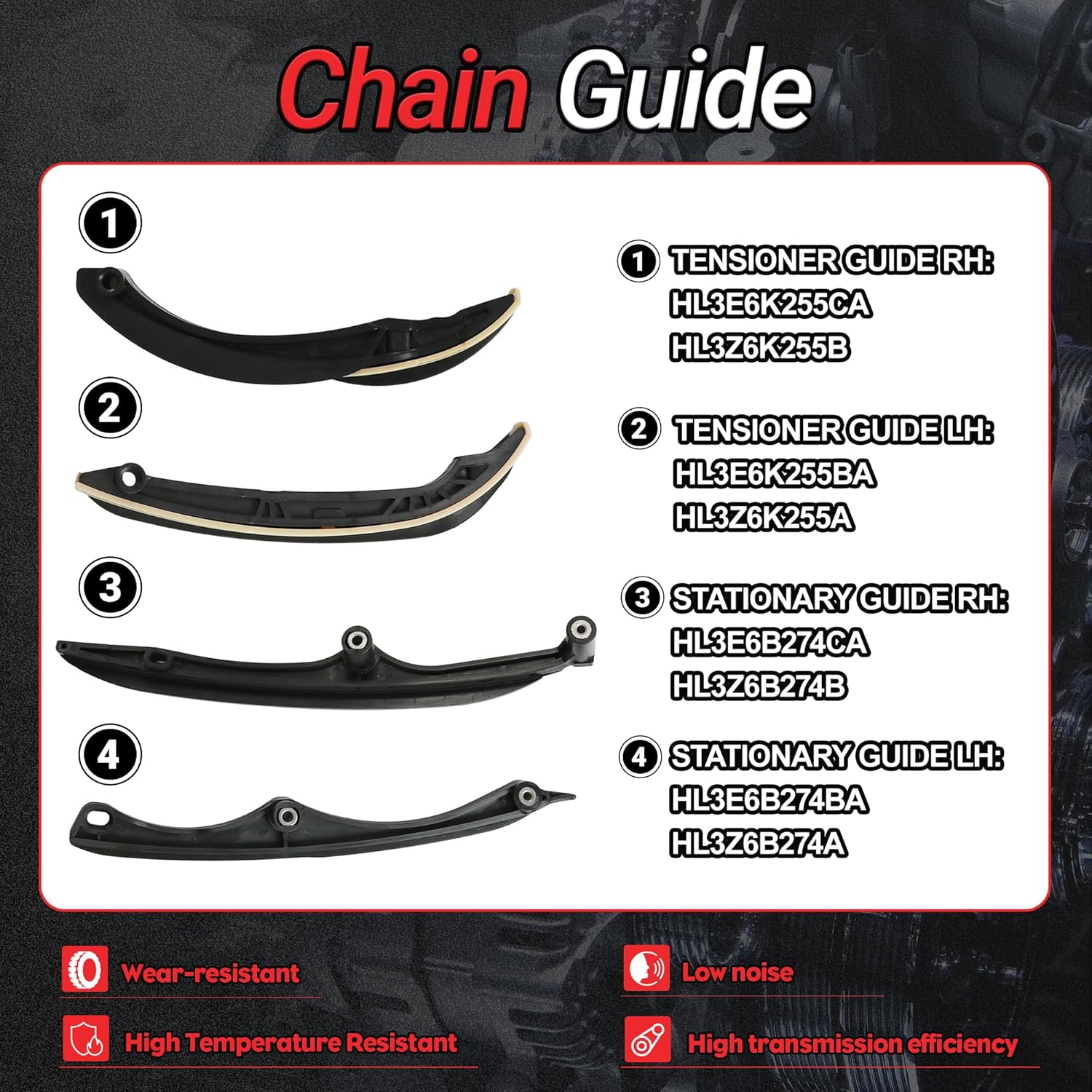 3-1079S 3.5 EcoBoost Timing Chain Kit with VVT Sprockets Fit for Ford F150 Ecoboost Expedition Lincoln Navigator V6 DOHC Turbo 3.5L 2017-2023 Replace #HL3Z-6268-A HL3Z6K255A