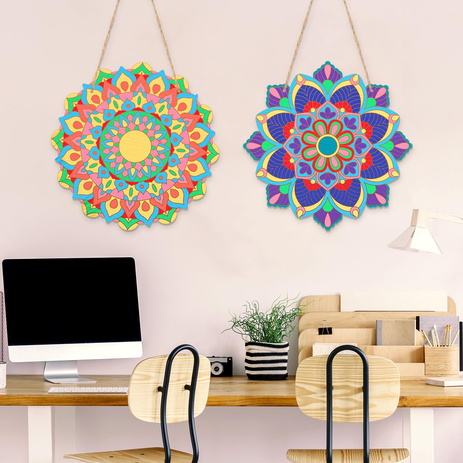 Unfinished Wood Mandala Cutout - MDF Door Hanger Or Dot Art Canvas (12 Inch), Made In USA - View #7