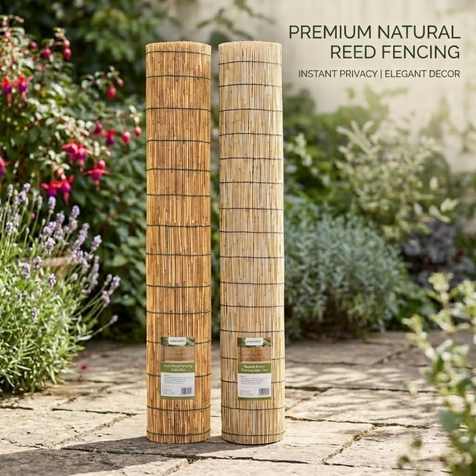 Canisse en Roseau Naturel Brise-Vue Roseau pour Jardin Balcon Terrasse, Clôture en Roseau Protection Intimité Vent et Soleil, Écran Décoratif Extérieur Facile à Fixer(Brun,61x1524cm(2x50ft))