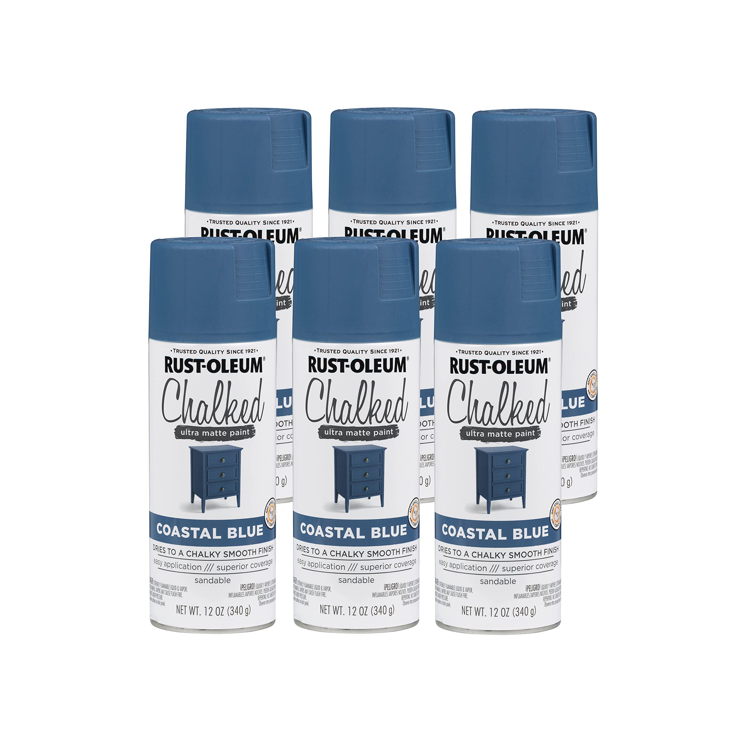 Rust-Oleum Chalked All-in-One Ultra Matte Coastal Blue Spray Paint