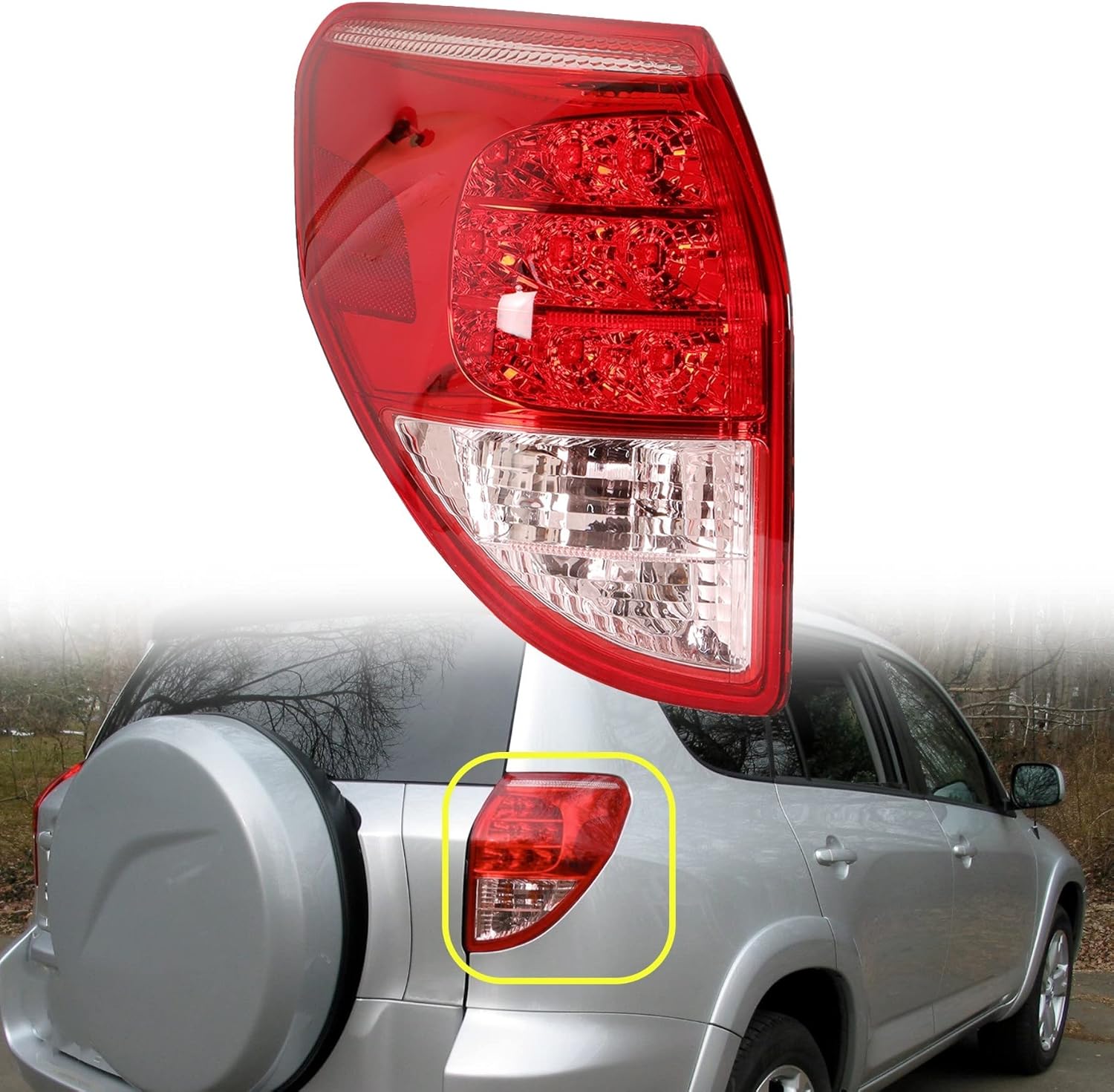 munirater Tail Light Rear Brake Lamp Replacement for RAV 4 2006 2007 2008 Taillight Driver Side