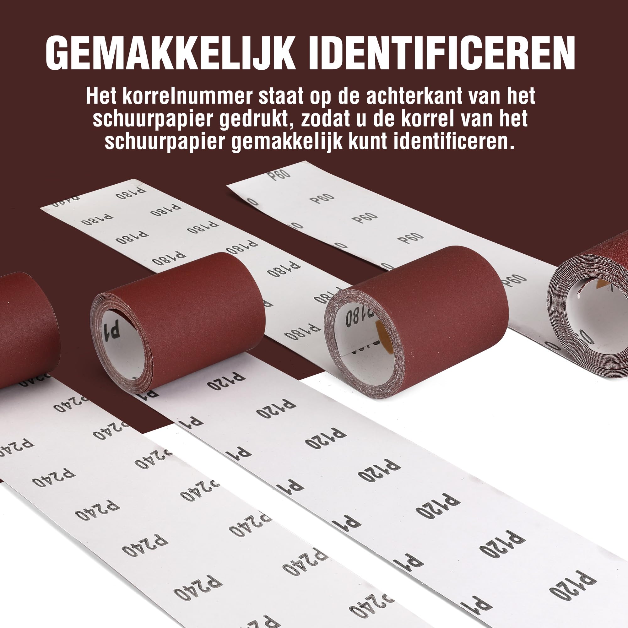 WORKPRO Schuurpapier Roll Set 4 rollen, 9,3 cm x 5 m, 60/120/180/240 Grit, aluminium oxide schuurpapier voor schuren, polijsten en roestverwijdering WORKPRO Schuurpapier Roll Set 4 rollen, 9,3 cm x 5 m, 60/120/180/240 Grit, aluminium oxide schuurpapier voor schuren, polijsten en roestverwijdering