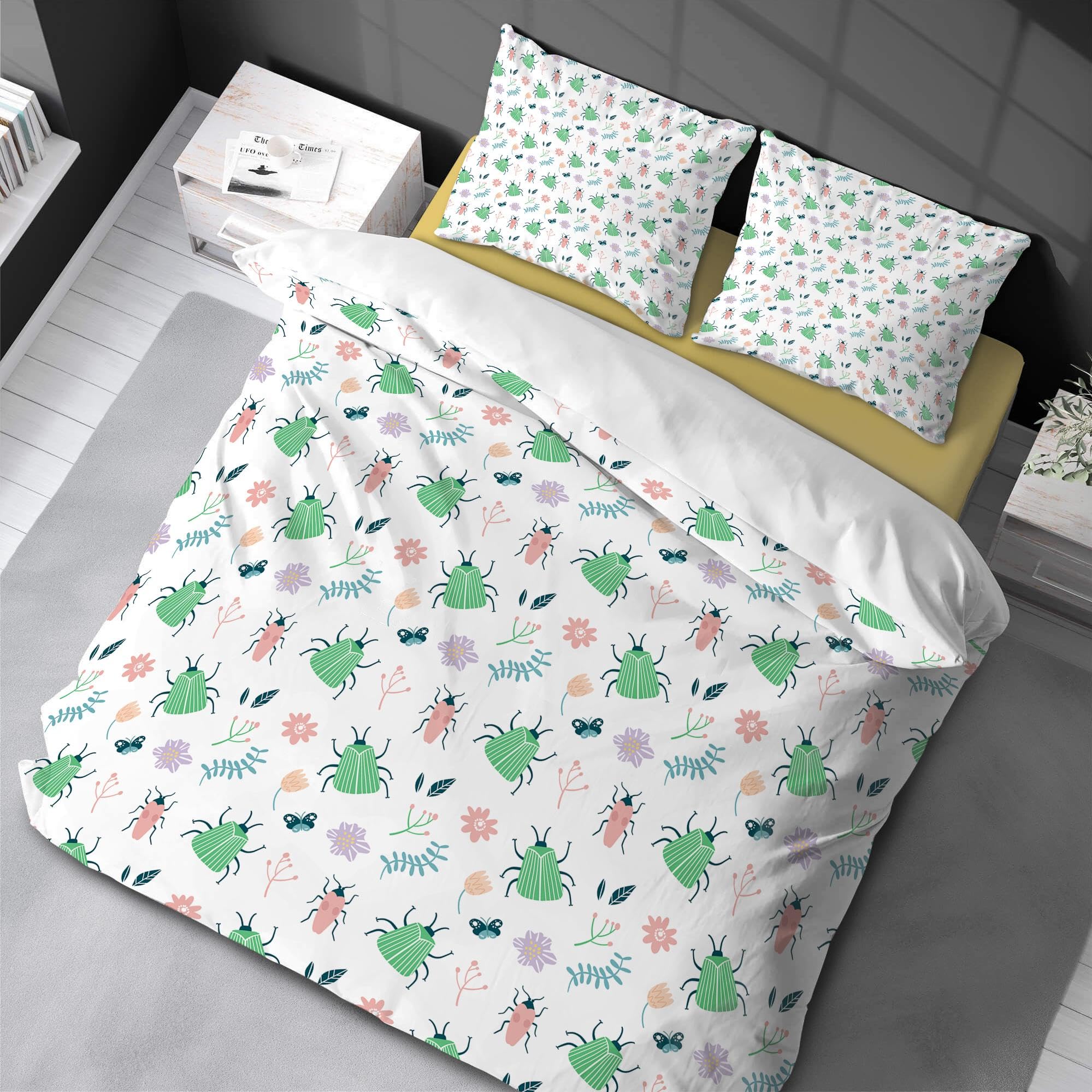 Parure de lit imprimée premium avec housse de couette douce toutes saisons