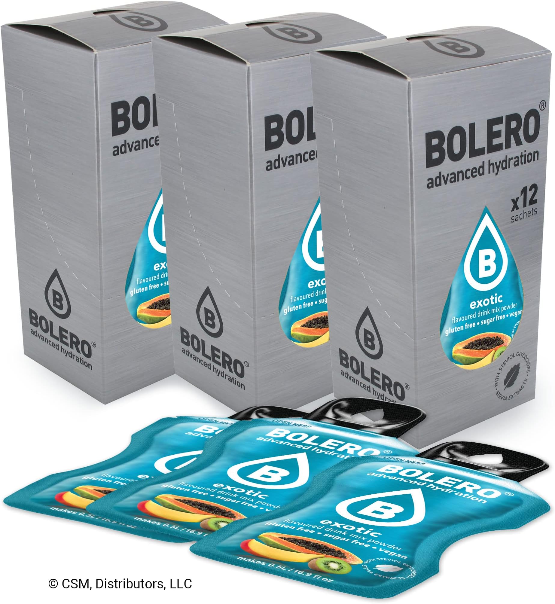 BOLERO Sugar-Free Drink Mix - 12 Variety Fruit Flavored Packets | 12 Travel Ready Hydration Sachets | Zero Sugar, Low Calorie, Gluten-Free, Keto Friendly
