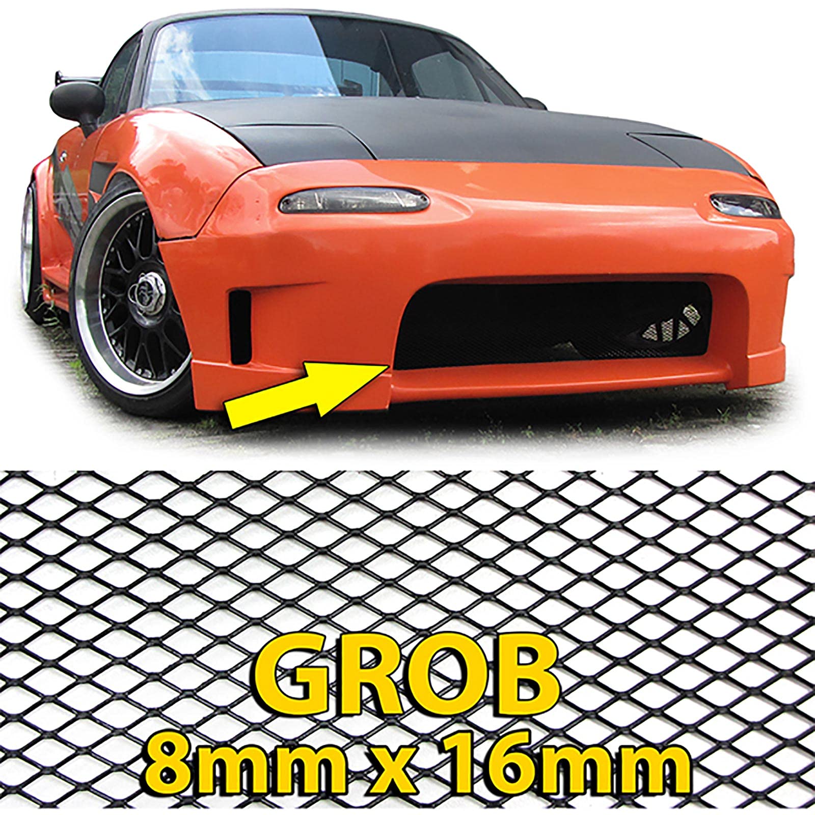 Alu Gitter Renngitter Wabengitter Racegitter 130X30cm schwarz grob