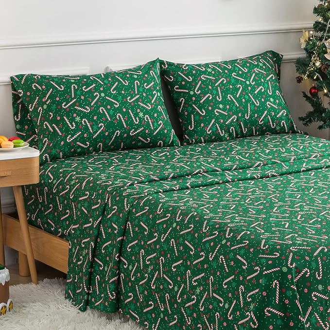 HENGWEITEXT Christmas Sheet Set Queen, Soft Queen Sheet Set