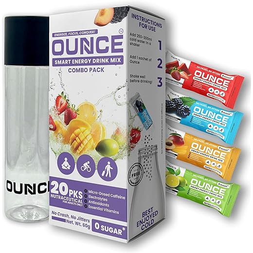 Ounce Strawberry Instant Energy Drink Powder Electrolyte P