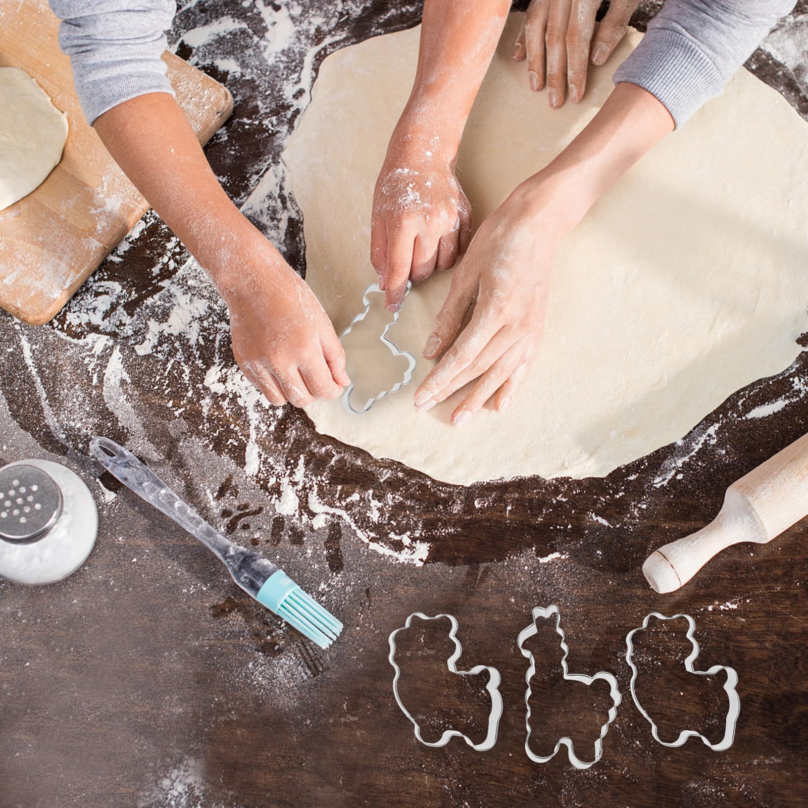 SECFOU Ausstechformen Keksausstecher in Alpaka Form aus Edelstahl 4 Stück zum Plätzchen Backen für Teig und Fondant für Selbstgemacht und Thanksgiving Day