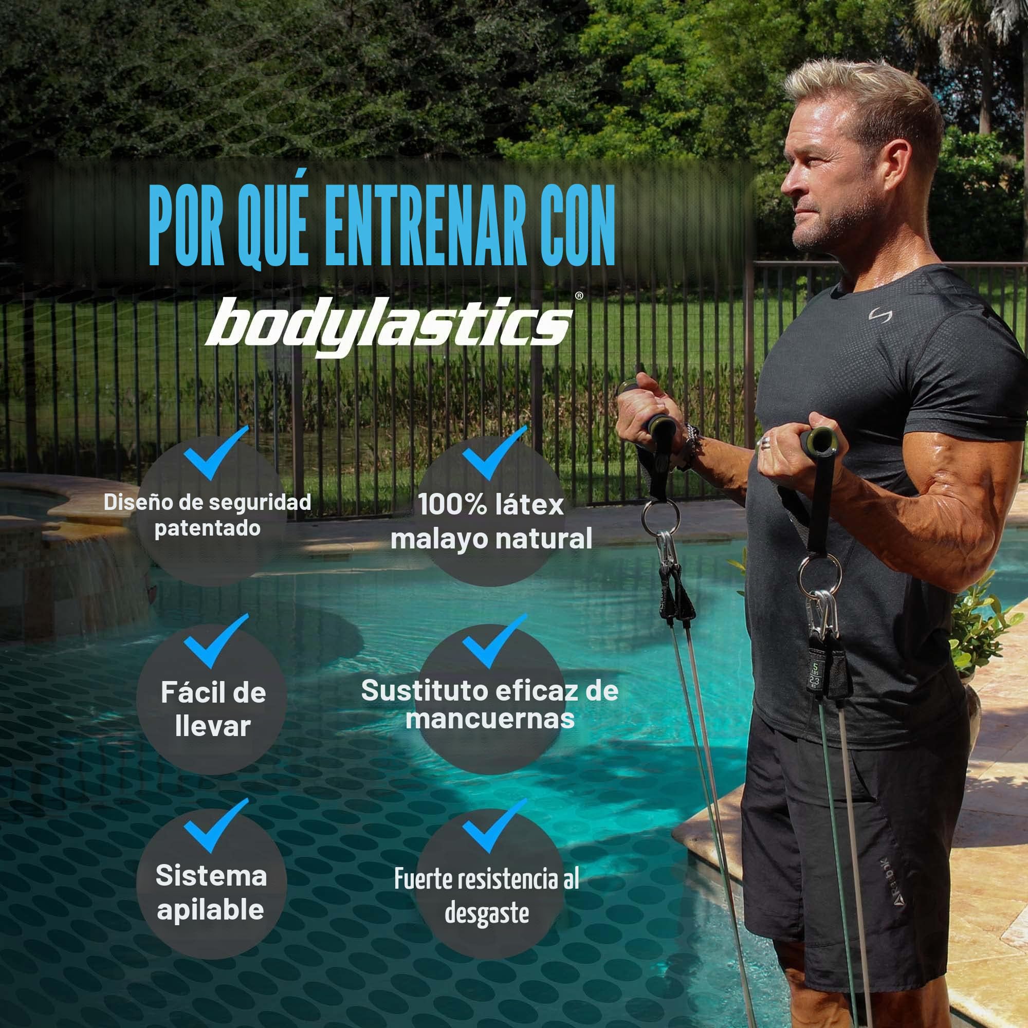 Bodylastics - Juego de 12 bandas apilables de resistencia a la tensión, 14 piezas, 19 piezas y 31 unidades, incluye 5, 6, 7 o 12 de nuestras bandas de ejercicio de la mejor calidad, componentes resistentes, una bolsa y manual de usuario.