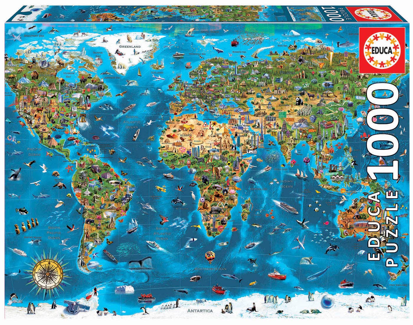 Educa - Puzzle 1000 Pezzi "Re Dei Fiori", Fantasy Floreale, 68x48 Cm, Con Colla Fix Inclusa, Per Adulti 14+