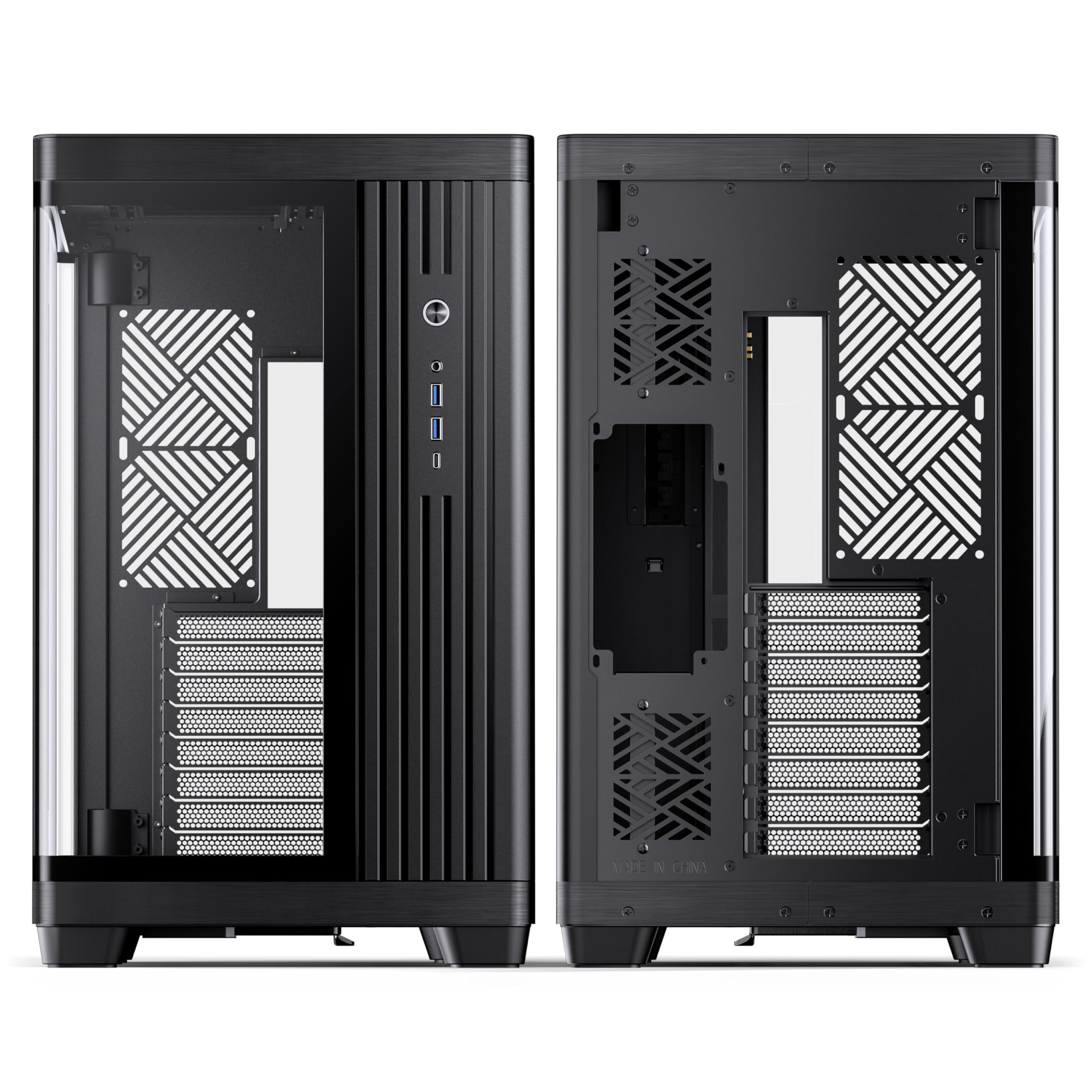 Jonsbo TK-4 PC-Gehäuse Schwarz | ATX Midi-Tower mit Panoramic Tempered Glass für 420 mm Radiatoren & 460 mm GPUs – Ready für Custom Loops