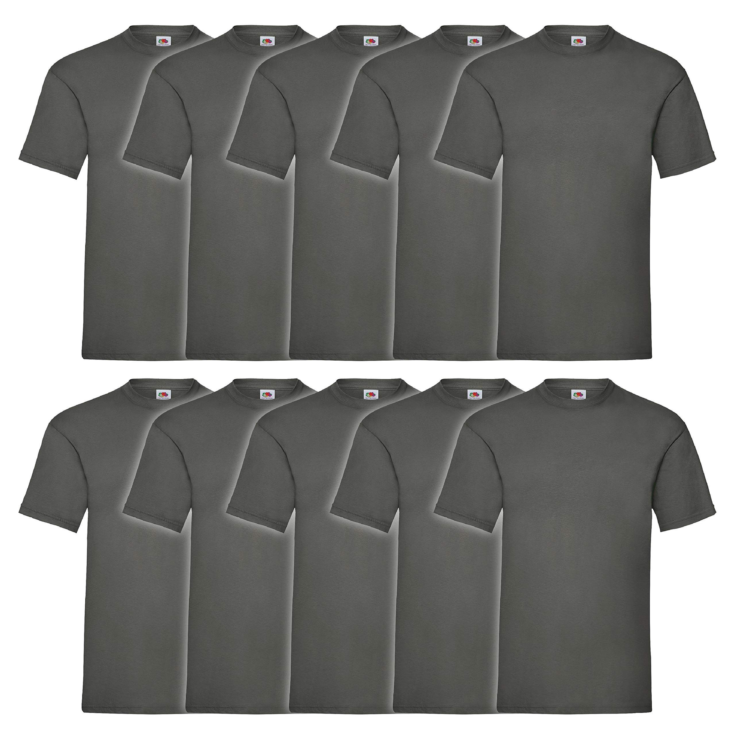 Fruit of the Loom Lot de 10 t-shirts à manches courtes pour homme, anthracite, M