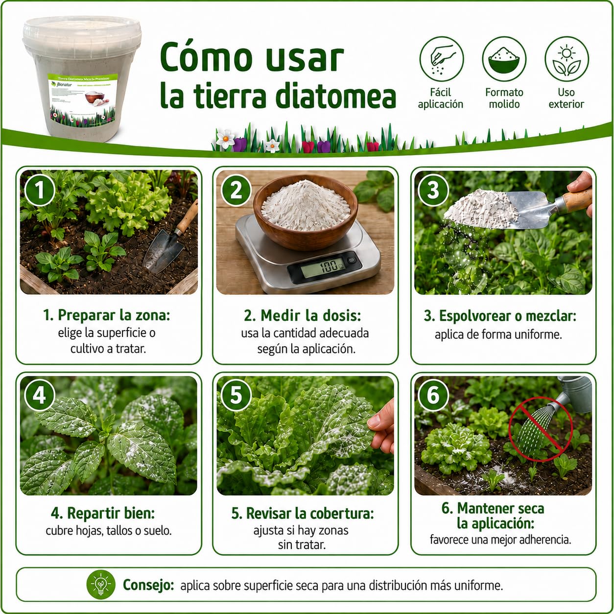 Tierra diatomea molida natural 5kg, múltiples usos, tratamiento eficaz contra insectos por deshidratación y fertilizante natural, control de plagas