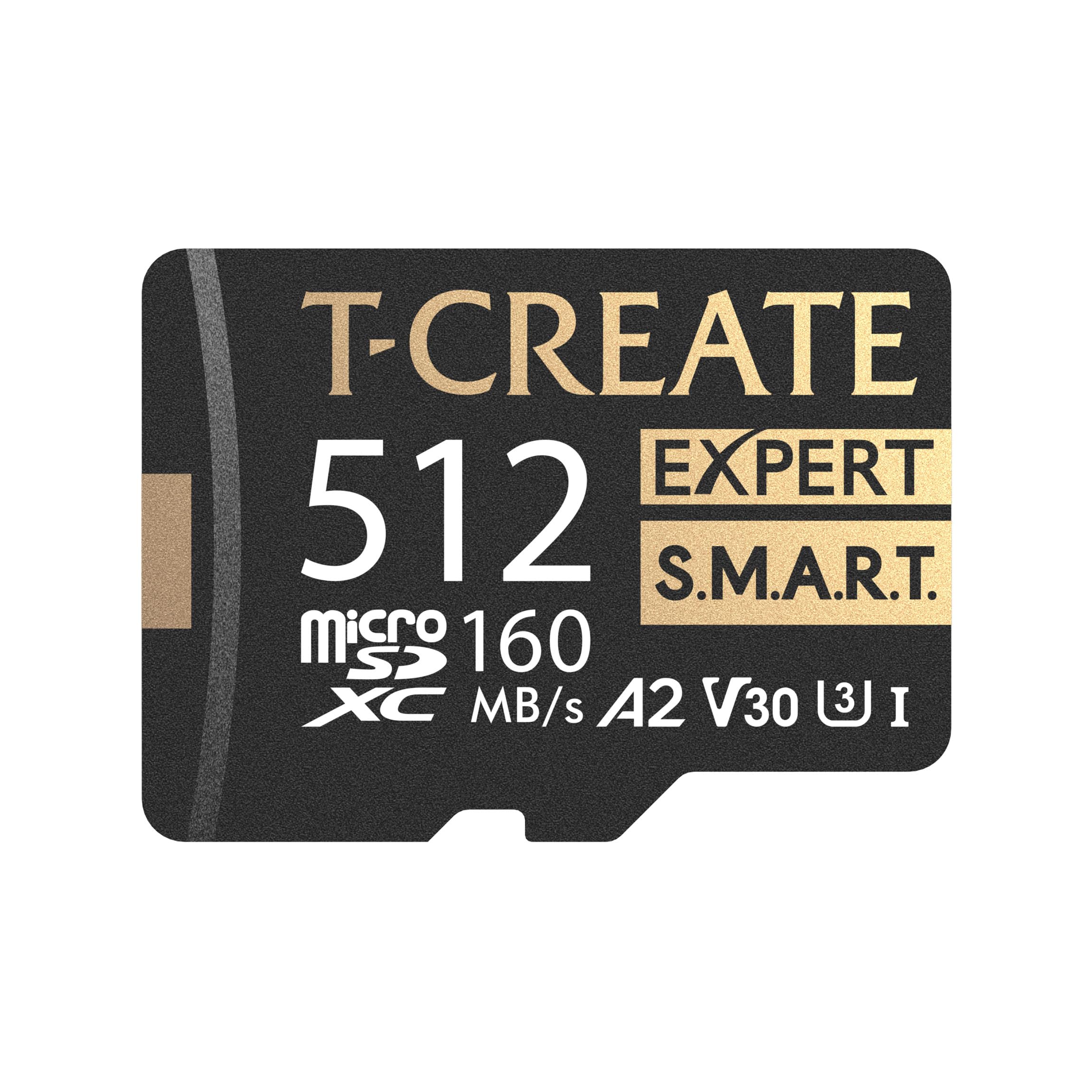 TEAMGROUP T-Create S.M.A.R.T A2 512GB Micro SDXC U3 V30 4K R/W Speed up to 160/150 MB/s High Speed Flash Memory Card for Creators, Compatible with GoPro, Insta360 TTCS512GIA2V3003