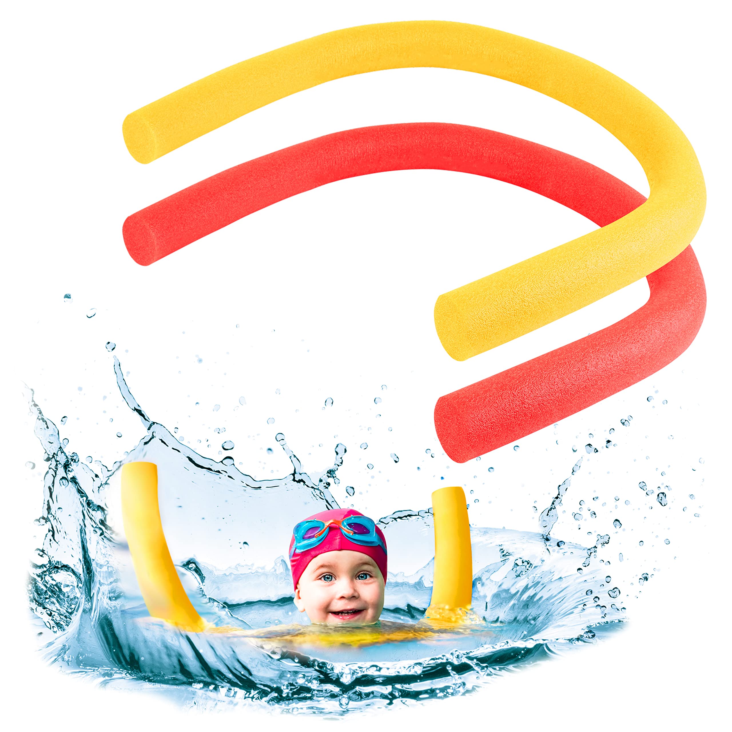 Churros de Piscina Pack de Churros para Natacion Tubo Flotador de Espuma Natacion Accesorios para Niños y Adultos 1.5m x 6 cm