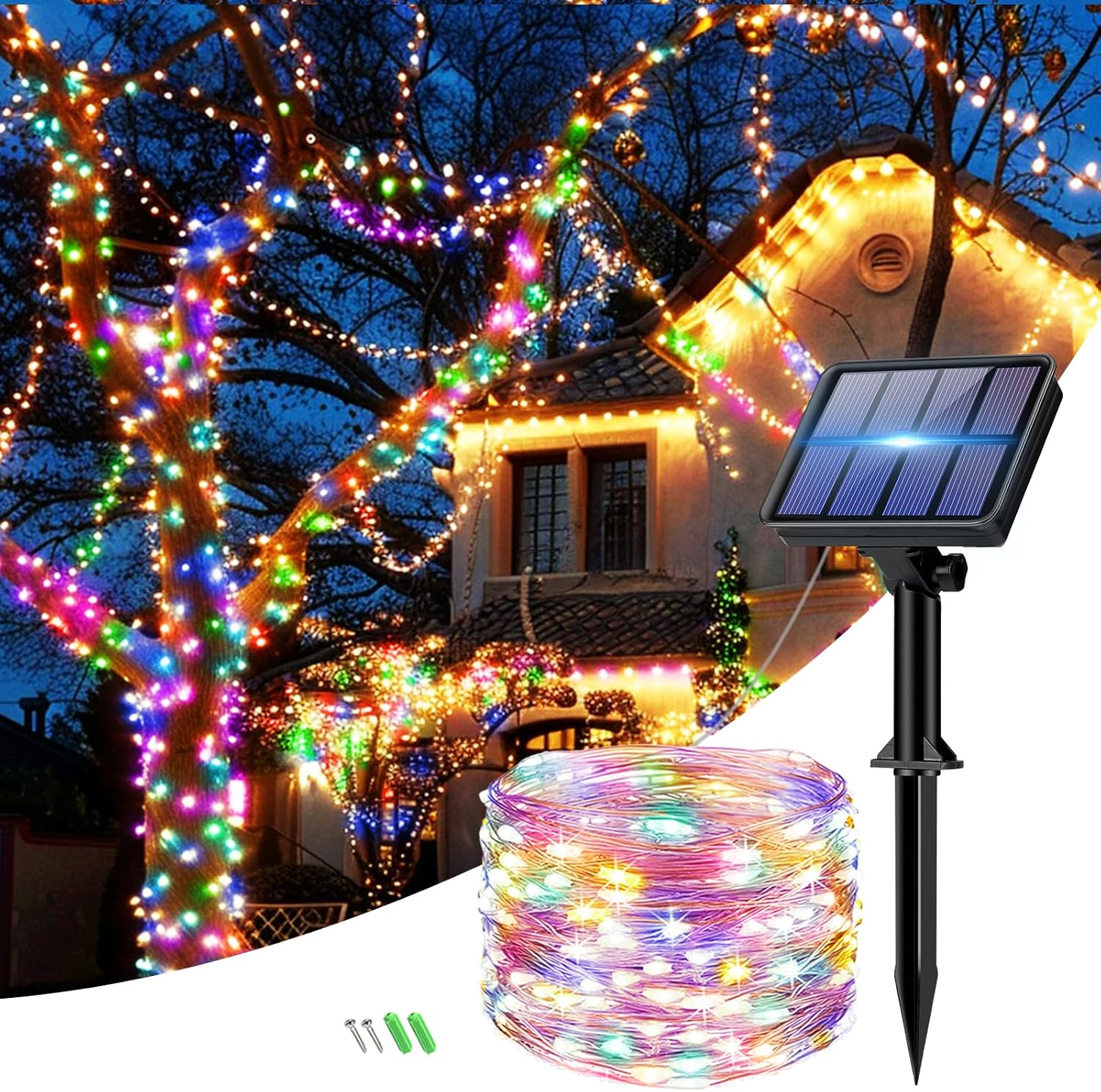 bitjam Solar Fairy Lights Outdoor, 6 m 60 LED Fairy Lights, Outdoor