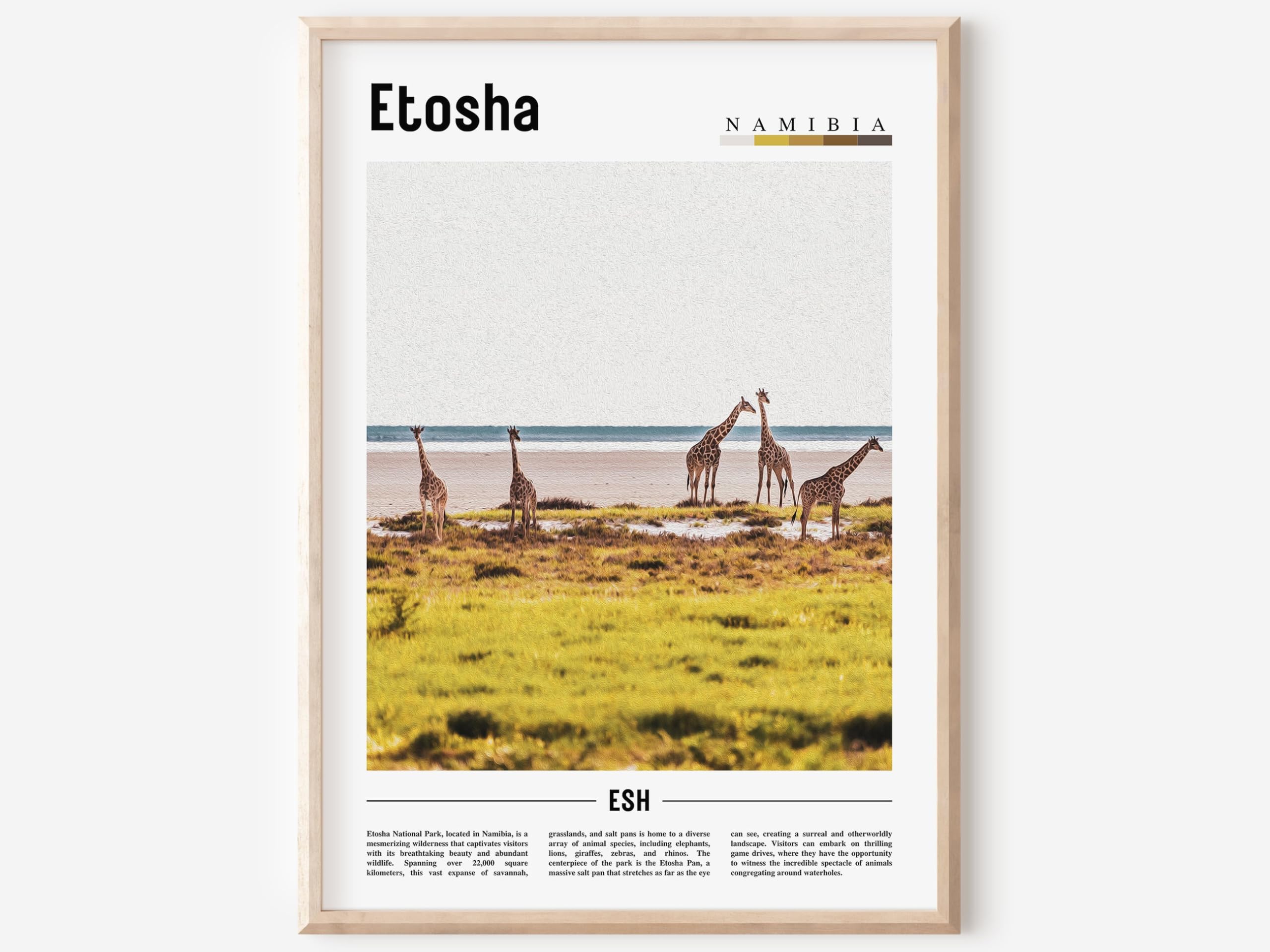 Etosha Poster, Etosha Print, Etosha Wall Art, Minimal Travel Print, Travel Destination, Oil Painting Poster, Etosha Photo, Etosha Wall Hanging,202