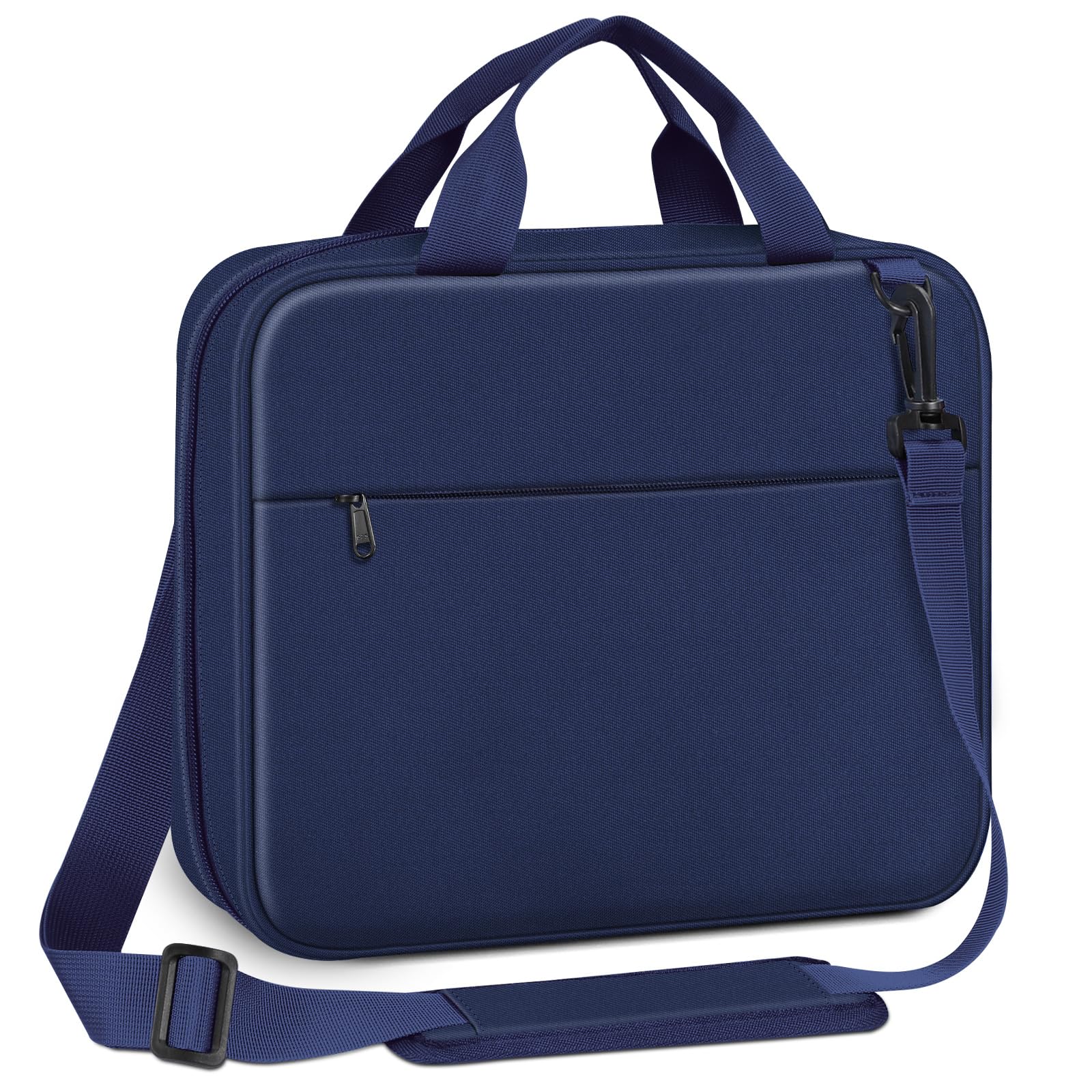 FINPAC Extra Large Bible Cover, Carrying Book Case Church Bag Bible Protective with Detachable Shoulder Strap & Zippered Pocket, Gift for Men Women, Navy Blue