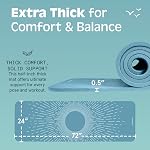 Retrospec Solana Yoga Mat 1/2" Thick w/Nylon Strap for Men & Women - Non Slip Excercise Mat for Yoga, Pilates, Stretching, Floor & Fitness Workouts