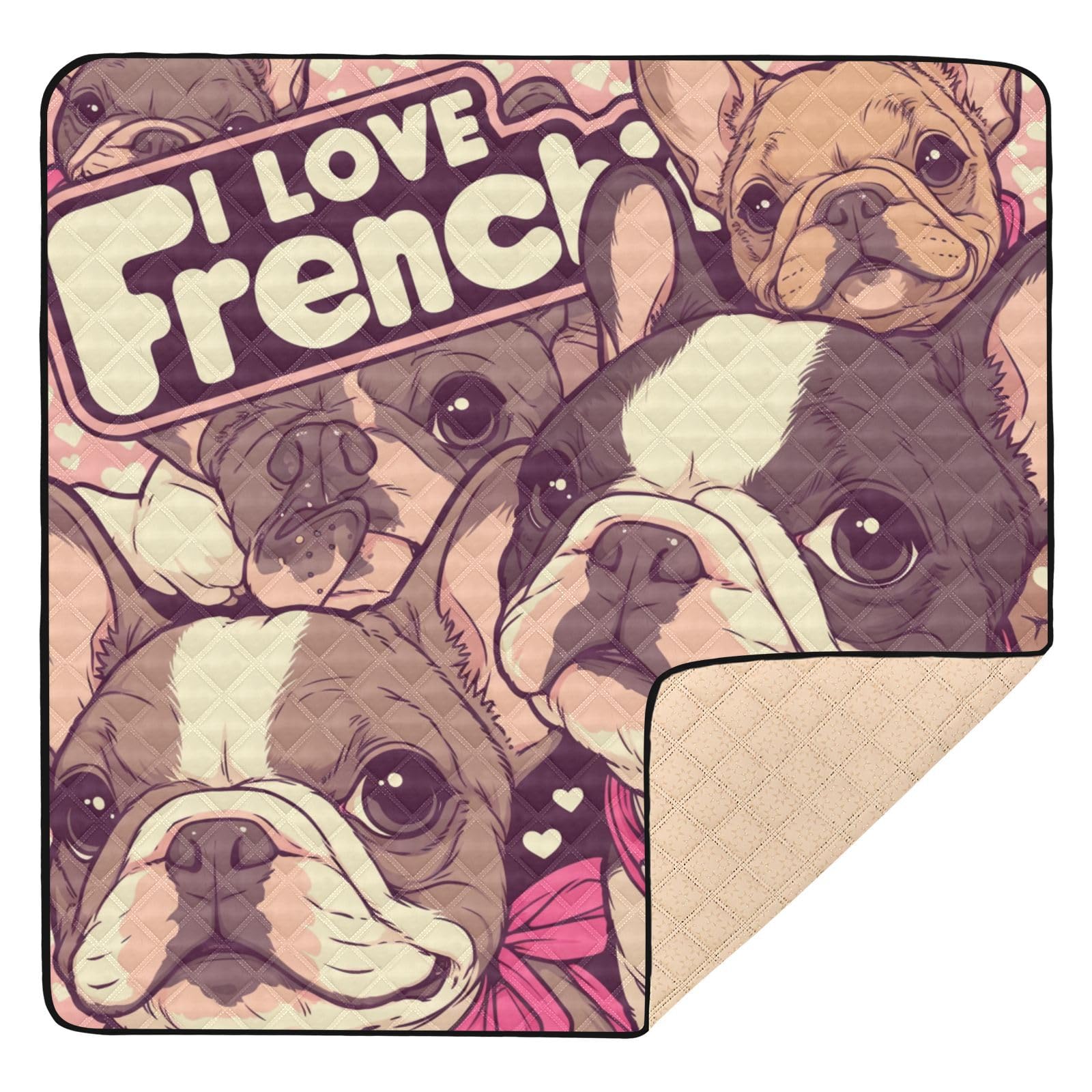 Kigai Cute Dogs Baby Play Mat for Floor and Playpen 50x50 inch Non-Slip Baby Activity Playmat Waterproof Foldable Crawling Mat for Infants Toddlers