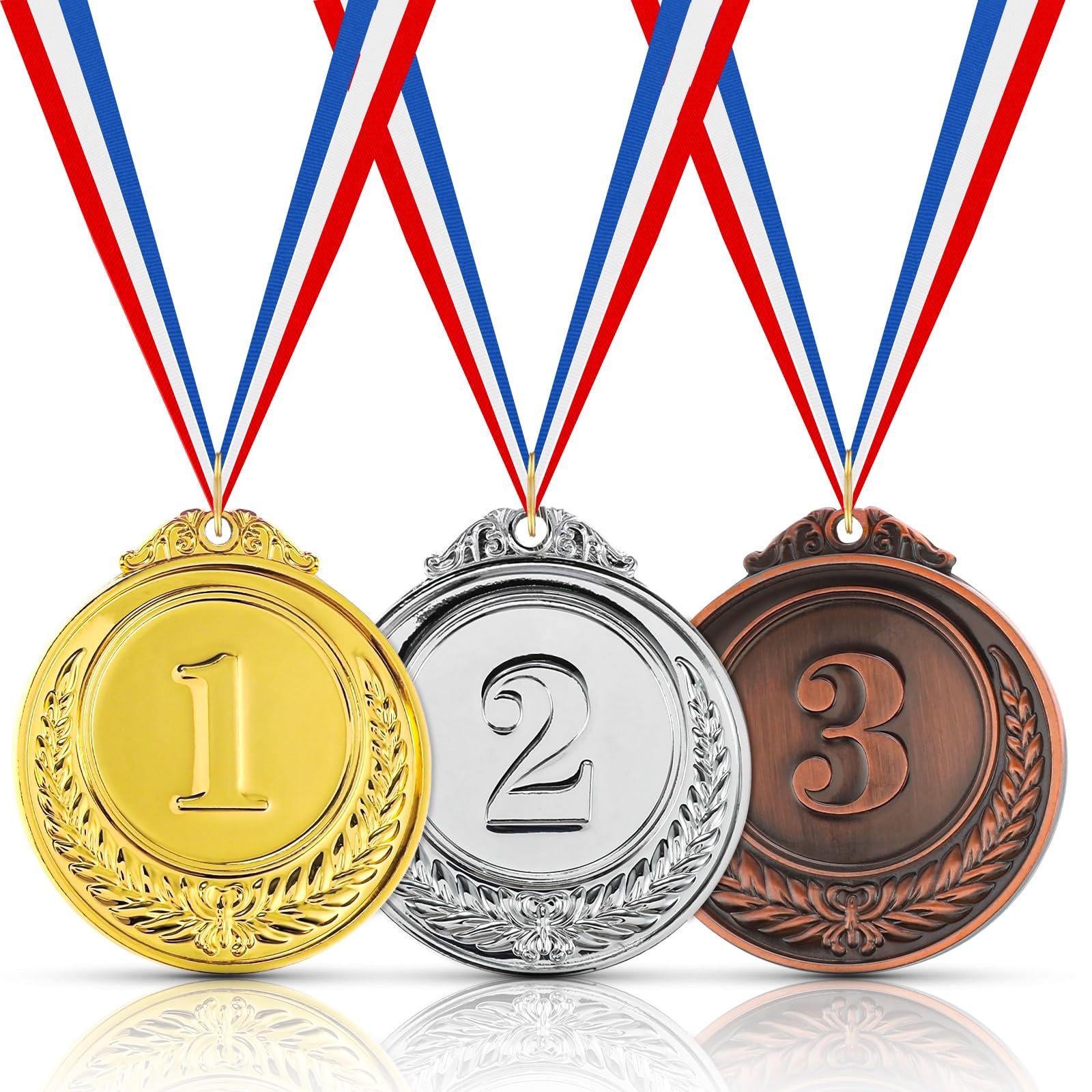 Medalhas Ouro Prata Bronze Audoyon - Conjunto 12 Unidades Para Premiações