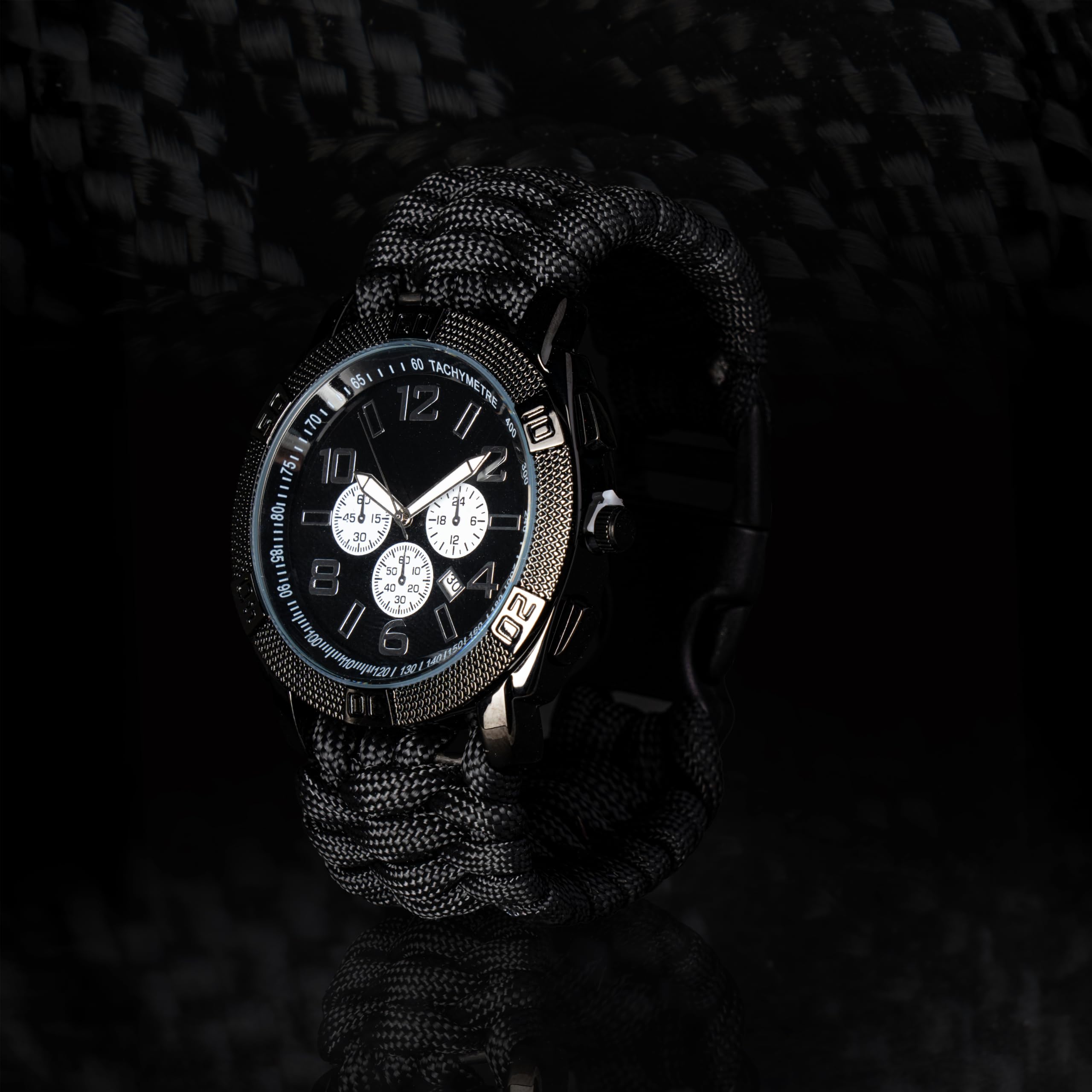 Miltec Paracord Orologio dell'esercito, Nero