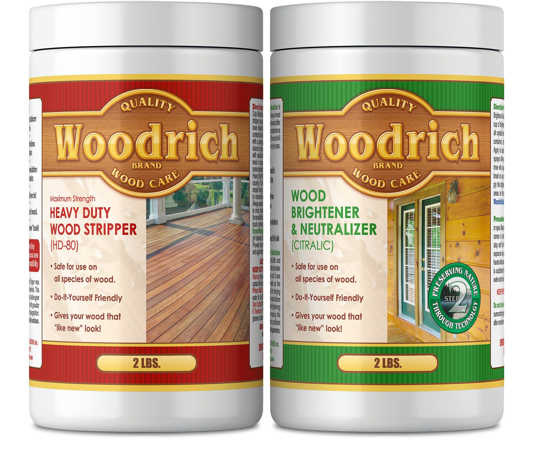 2-Step HD-80 Heavy Duty Wood Stripper and Citralic Brightener Restoration Kit