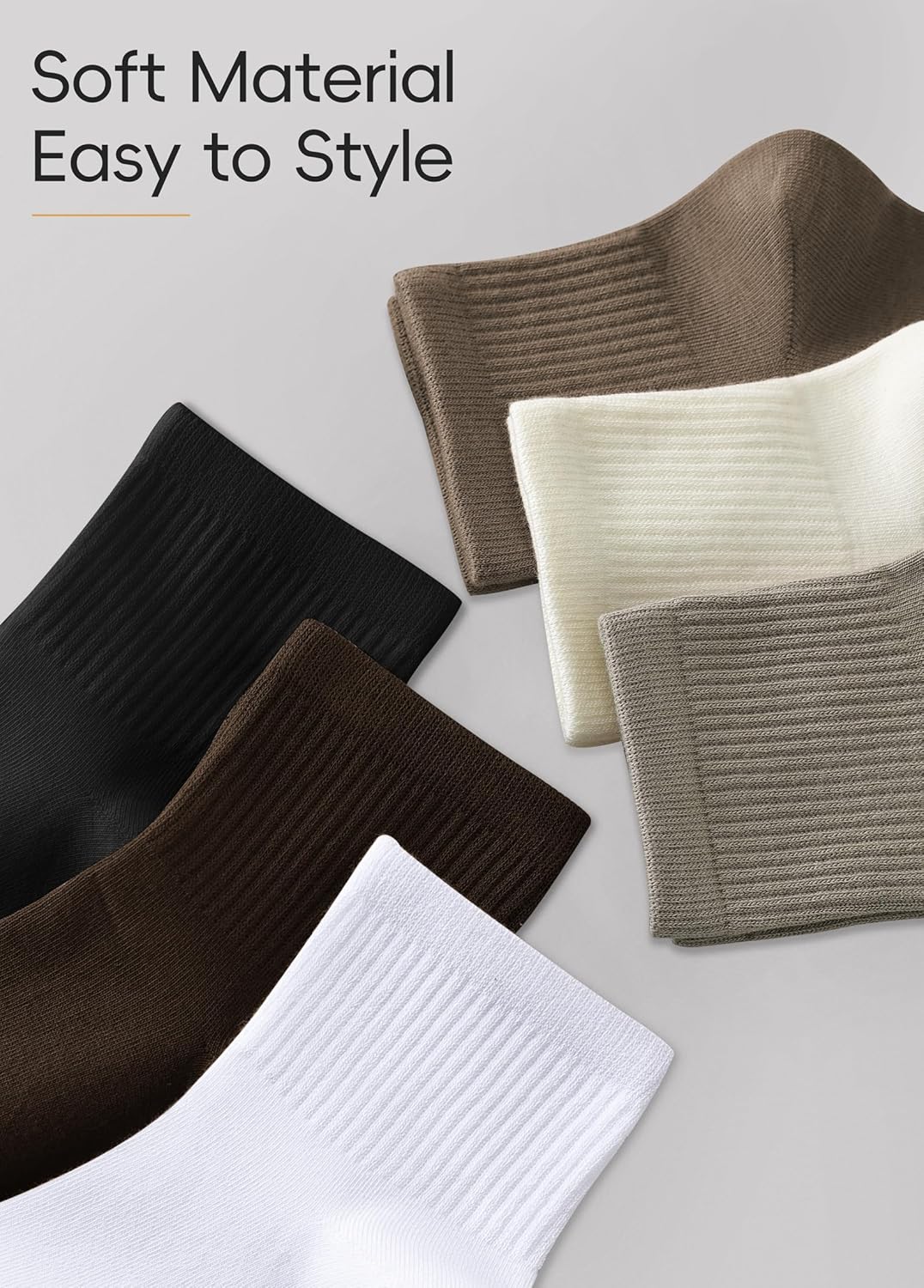 DIBAOLONG Womens Mini Crew Socks Casual Cute Soft Ankle Socks 6 Pairs, Size 5-10 - Image 5