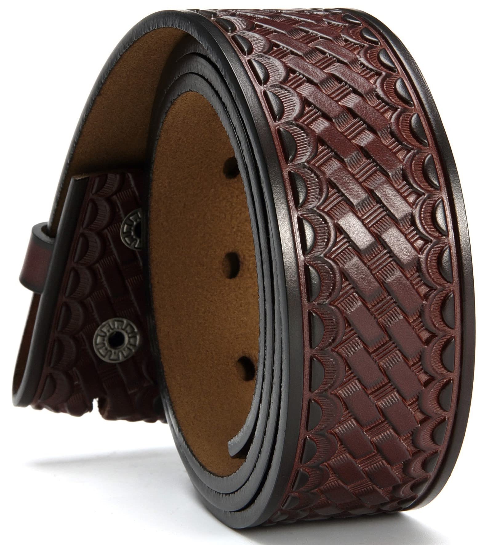 CHAORENReversible Belt Men - 1 3/8" Leather Belt for Men Black/Cognac for Formal Pants - Adjustable Belt Trim to Fit