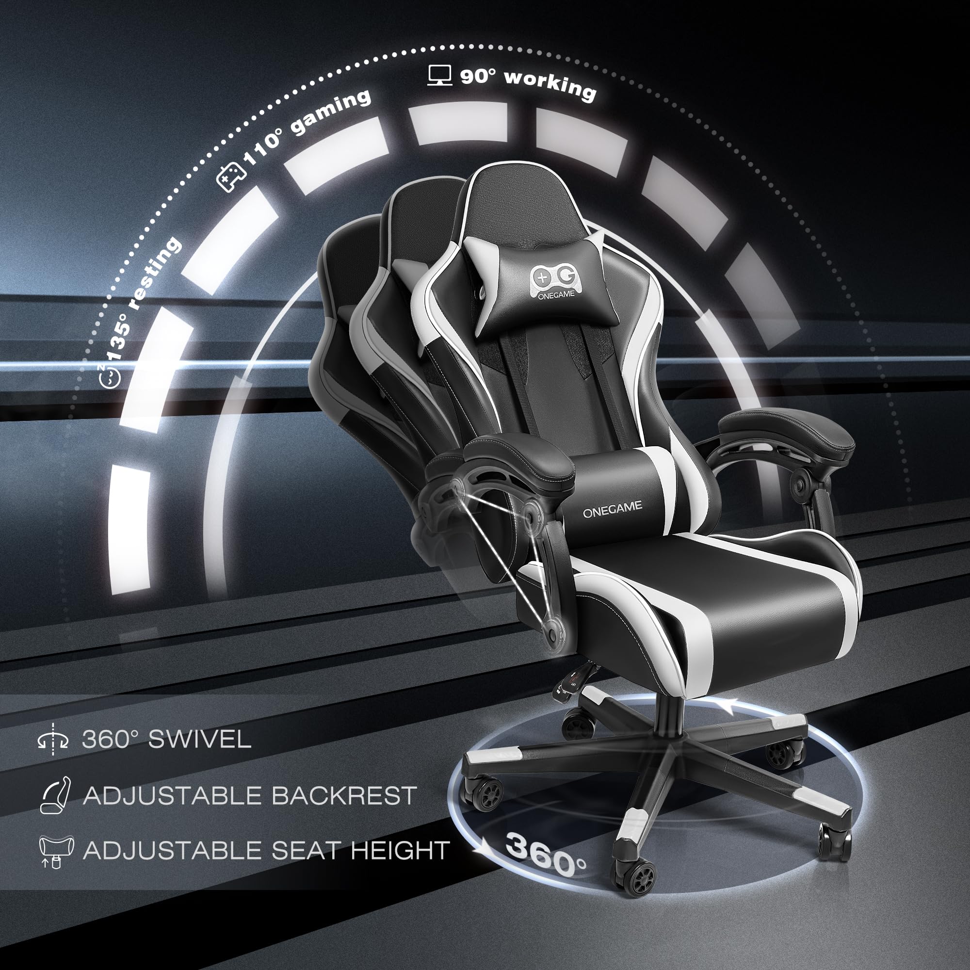 OneGame Gaming Sthul, Ergonomischer Computer Gamer Chair Bürostuhl