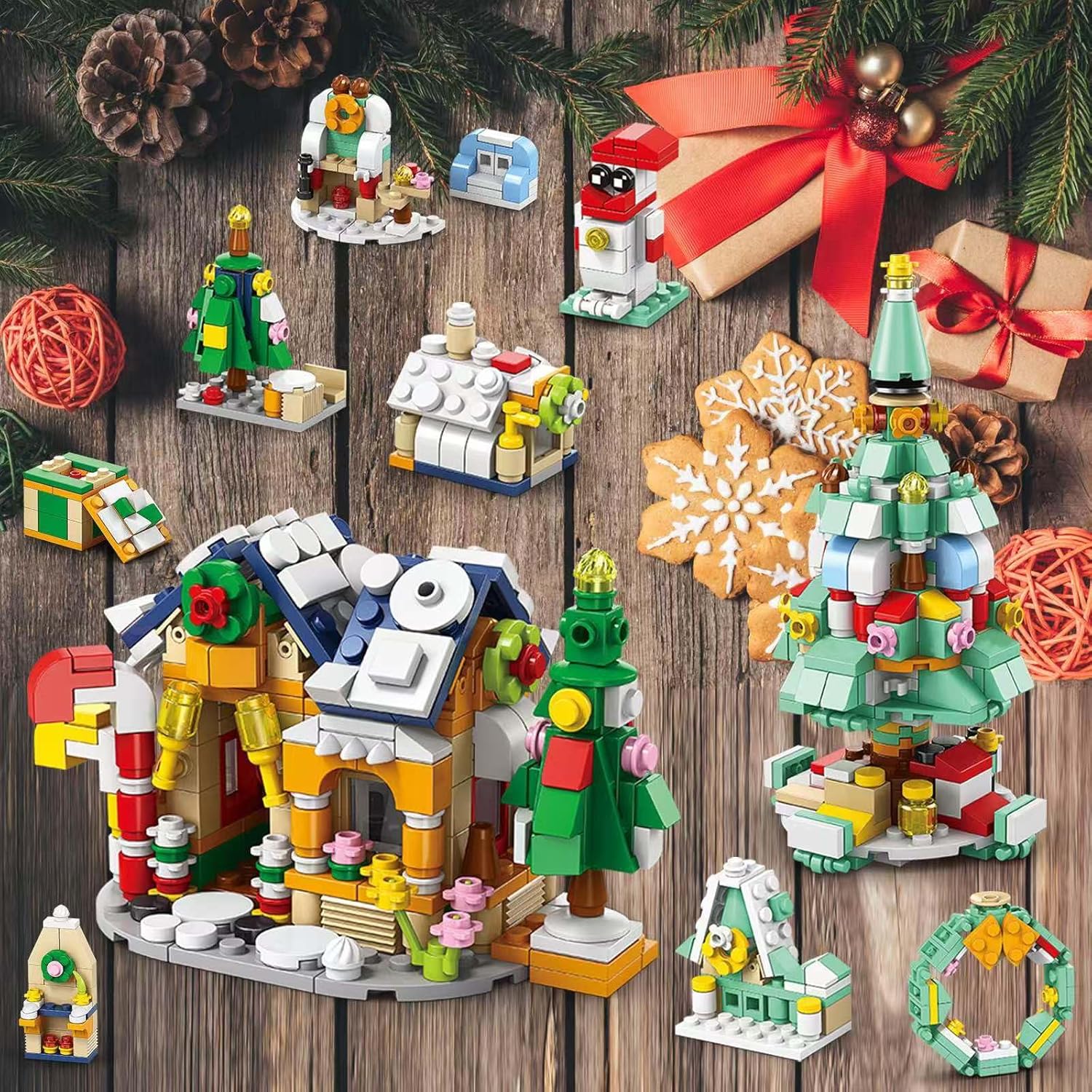 Advent Calendar Building Blocks 2025 Advent Calendar for kids Teen 24 Days Surprise Gift Box Christmas Countdown Calendar for Girl Boys Christmas Tree Train House Block Toy Set