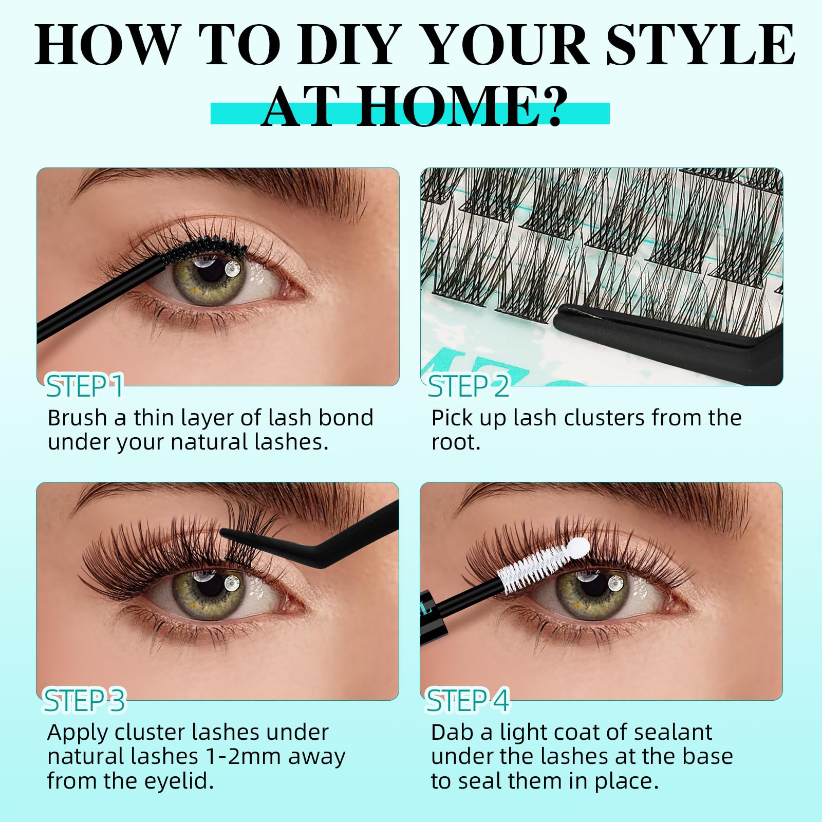 Ciglia Finte Naturali Ciuffetti Individuali 144Pcs Estensione Ciglia Individuali D Curl Lash Clusters, ciglia morbide, ciglia individuali ciglia fai da te Estensione ciglia a grappolo