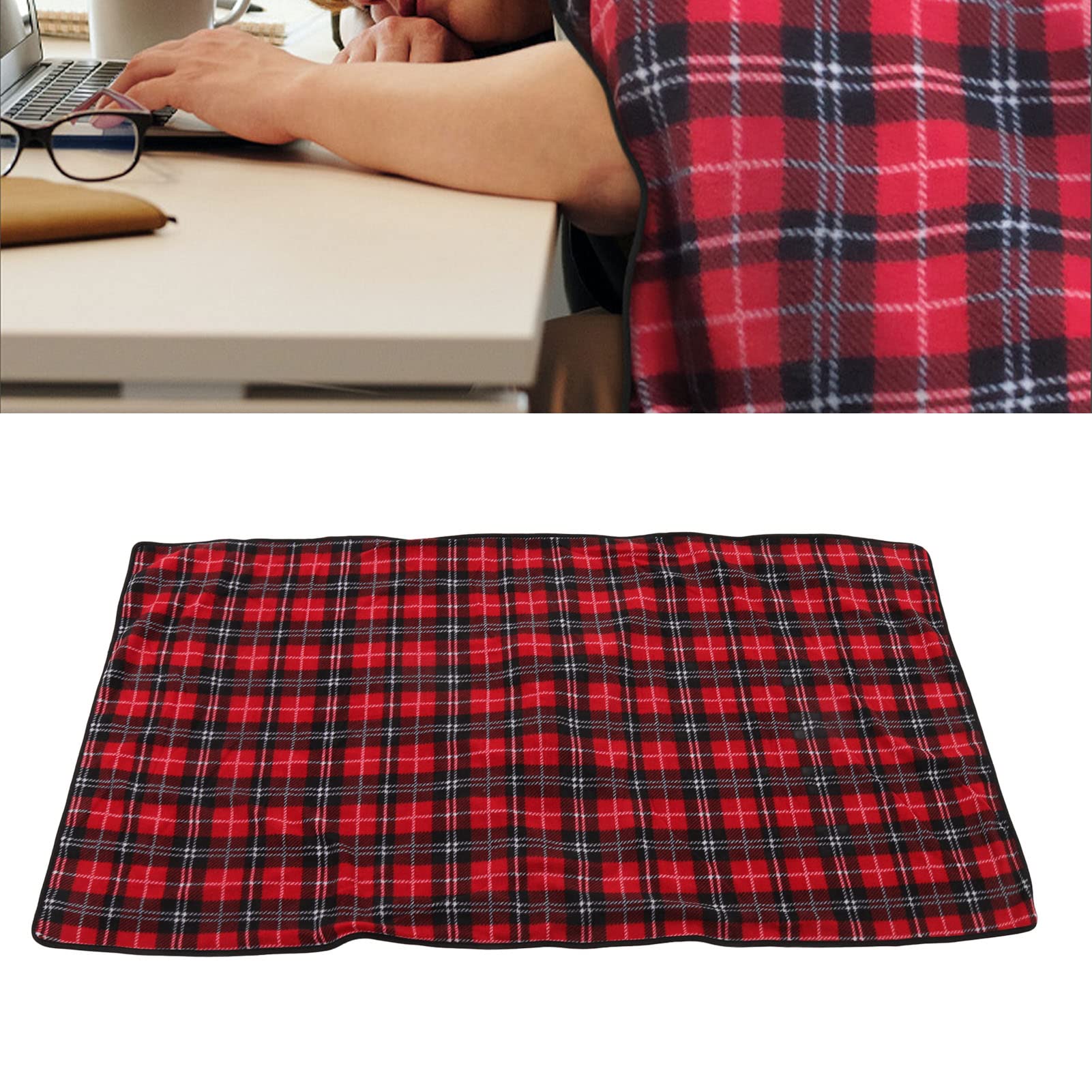 FLEXMAN Podgrzewany Koc do Noszenia, 35X27x5,00 cm 3 Poziomowy Regulowany Koc Elektryczny, Lekki Koc Podgrzewany USB Na Zimę
