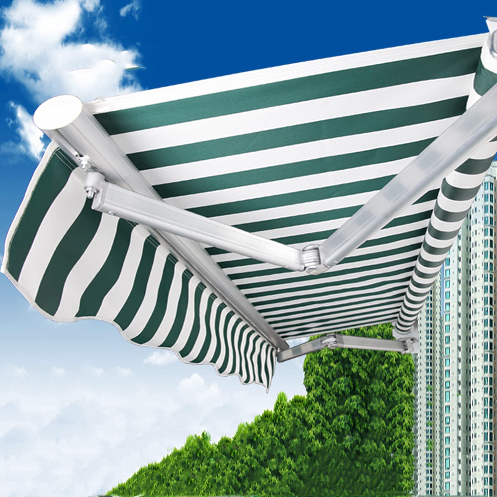 GLFNB 3x2m Einziehbare Manuelle Markise, DIY Faltbare Markise berdachung  Pavillon, UV-bestndig Und Wasserdicht, Sonnenschutz Fr Den Auenbereich  ...