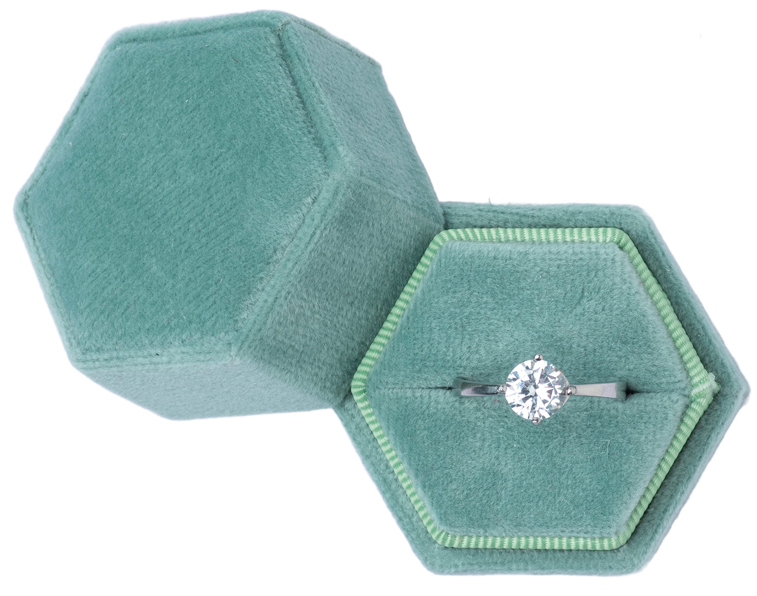 Amazon.com: Giftop Equal Hexagon Velvet Single Ring Box for Engagement ...