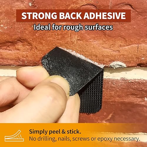 Miniatura 4 de 30 juegos de tiras de gancho y bucle industriales resistentes con adhesivo, cinta adhesiva fuerte de doble cara, cierre adhesivo negro para