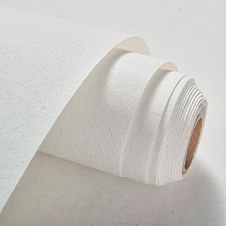 Natural White Wallpaper Grasscloth Textured Peel and Stick Wall Fabric&Wallpaper Self-Adhesive Wall Fabric&Wallpaper Removabl Easy to Clean for Bedroom,Living Room , Office.(16.5"x236.2") 3001